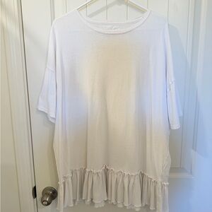 Free People White Ruffle Hem Tunic